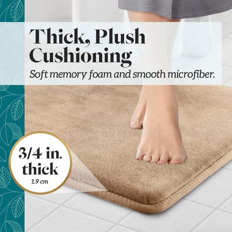 Genteele Memory Foam Bath Mat Non Slip Absorbent Super Cozy Velvet Bathroom Rug Carpet (17 inches X 24 inches, Autumn Glaze) - Image 5